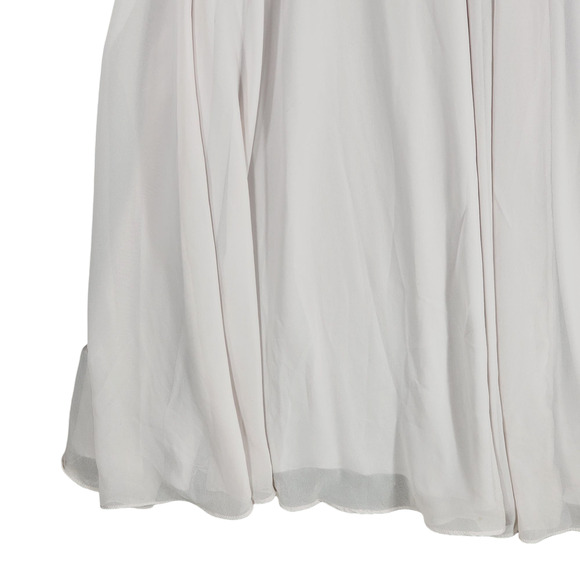 Morilee Bridesmaid Dress Gown sz 20 Women Chiffon Surplice Gathered Waist Silver - Picture 12 of 13